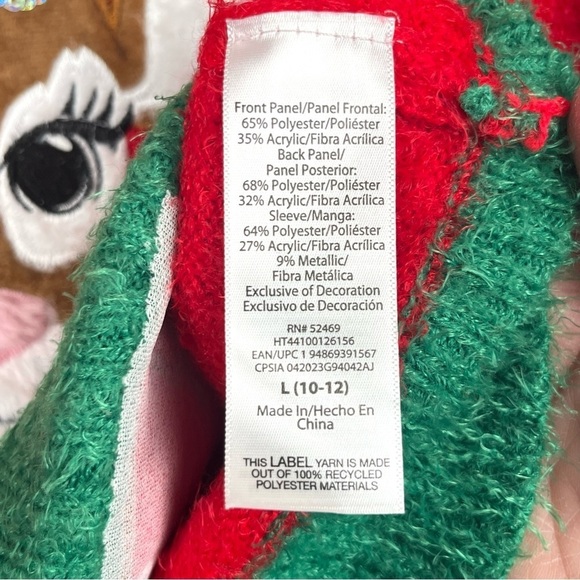Christmas Reindeer Girls Holiday Time Sweater Size Large (10-12) - Picture 6 of 8